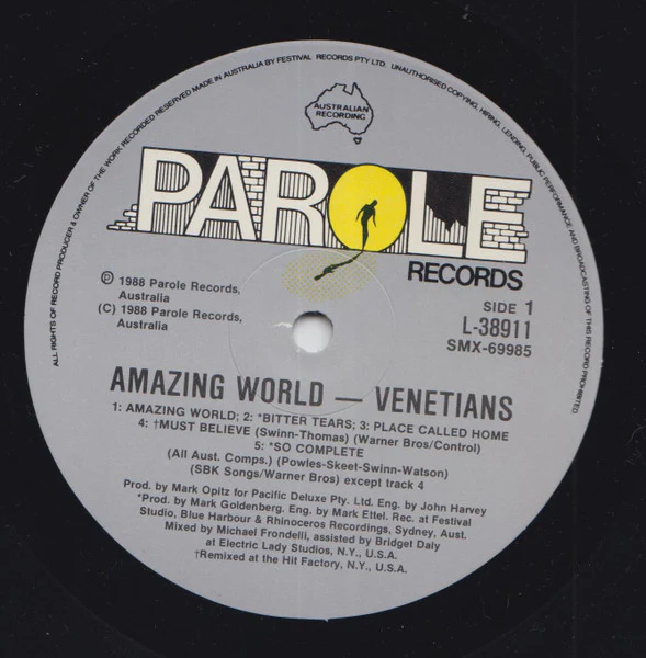The Venetians – Amazing World (VG+/VG+) – LP, AU 1988 - Image 3