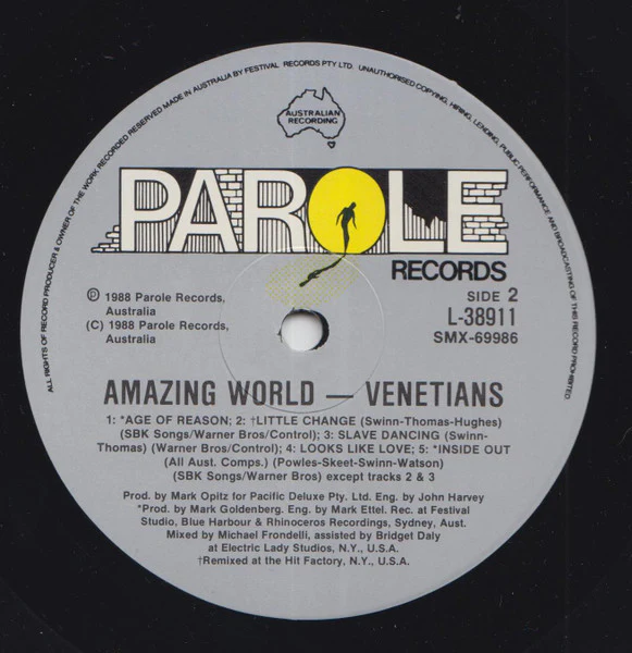 The Venetians – Amazing World (VG+/VG+) – LP, AU 1988 - Image 4