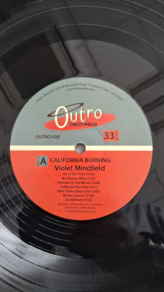 The Violet Mindfield – California Burning (E/E) – LP, US 2022 - Image 3