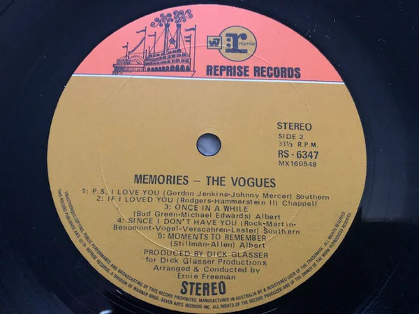 The Vogues – Memories (VG/VG+) – LP, AU 1969 - Image 4