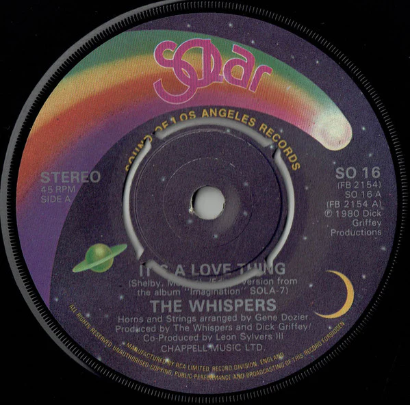 The Whispers – It's A Love Thing (VG+/Generic) – 7", UK 1981