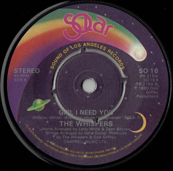 The Whispers – It's A Love Thing (VG+/Generic) – 7", UK 1981 - Image 2