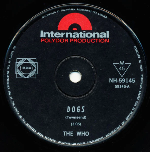 The Who – Dogs (VG/Generic) – 7", AU 1968