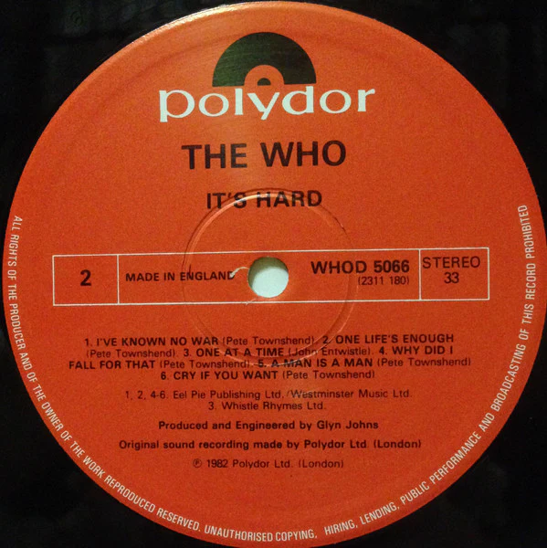 The Who – It's Hard (VG+/VG) – LP, UK 1982 - Image 4