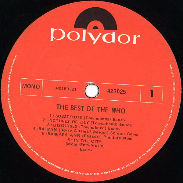 The Who – The Best Of The Who (G+/VG) – LP, AU - Image 3