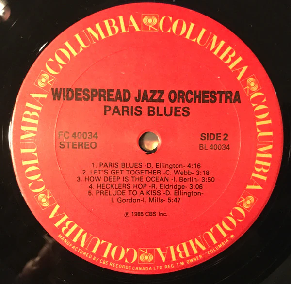 The Widespread Jazz Orchestra – Paris Blues (VG+/VG) – LP, CA 1985 - Image 4