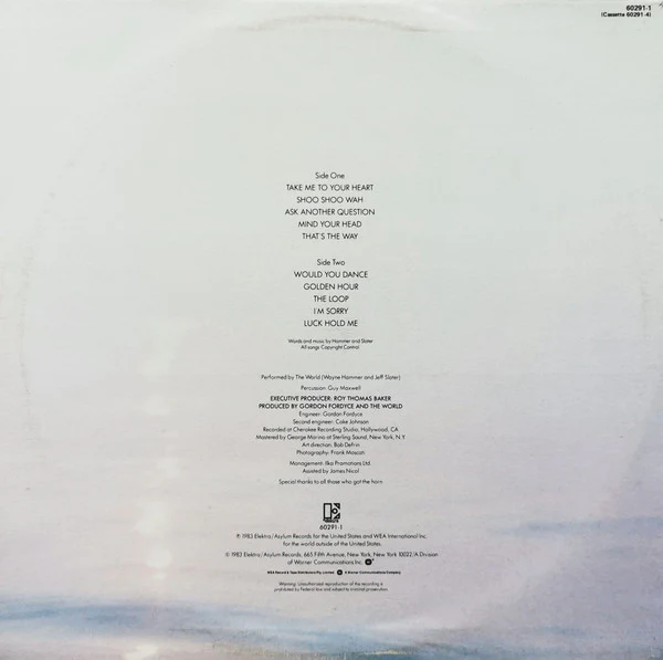 The World – Break The Silence (NM/VG+) – LP, AU 1983 - Image 2