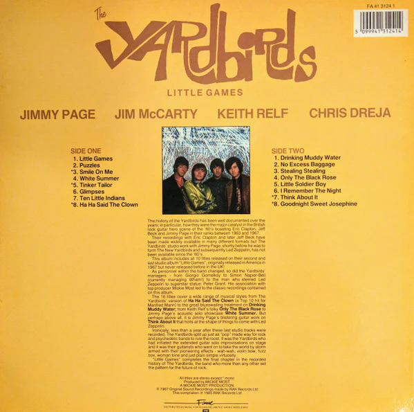 The Yardbirds – Little Games (VG/VG) – LP, UK 1985 - Image 2