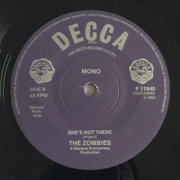 The Zombies – She's Not There (VG/Generic) – 7", UK