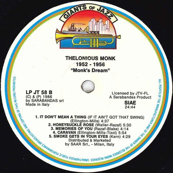 Thelonious Monk – Monk's Dream (VG+/VG+) – LP, IT 1986 - Image 4