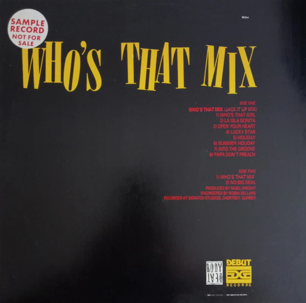 This Year's Blonde – Who's That Mix (VG+/Generic) – 12", AU 1987 - Image 2