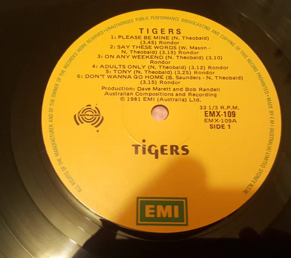 Tigers – Tigers (VG+/VG+) – LP, AU 1981 - Image 4