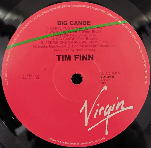 Tim Finn – Big Canoe (VG/VG) – LP, AU 1986 - Image 4