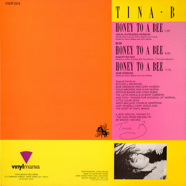 Tina B – Honey To A Bee (VG/VG) – 12", US 1986 - Image 2