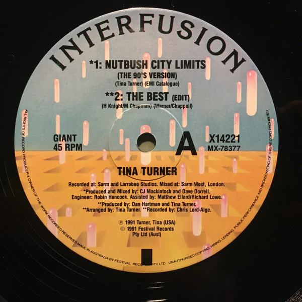Tina Turner – Nutbush City Limits (VG/VG) – 12", AU 1991 - Image 2