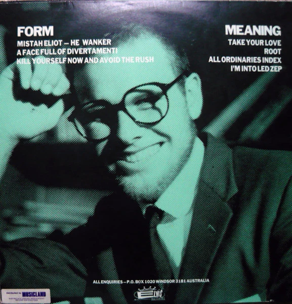 TISM – Form And Meaning Reach Ultimate Communion (VG/VG) – 12", AU 1986 - Image 2