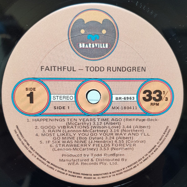 Todd Rundgren – Faithful (E/E) – LP, AU 1976 - Image 3