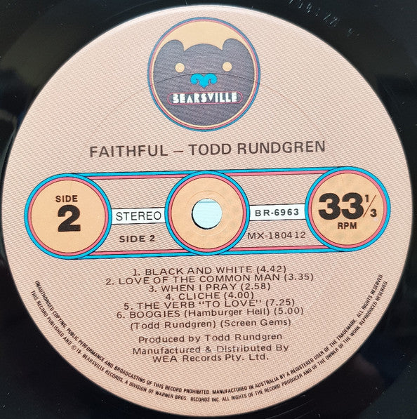 Todd Rundgren – Faithful (E/E) – LP, AU 1976 - Image 4