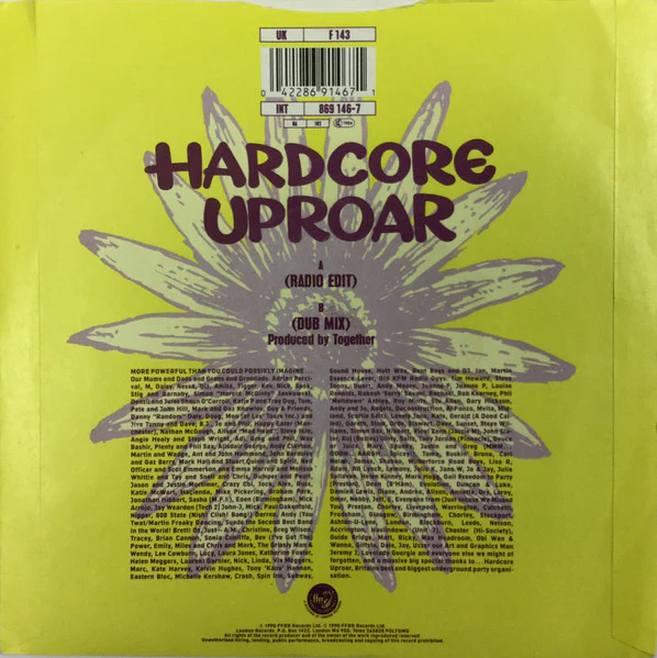 Together – Hardcore Uproar (VG/VG+) – 7", UK 1990 - Image 2