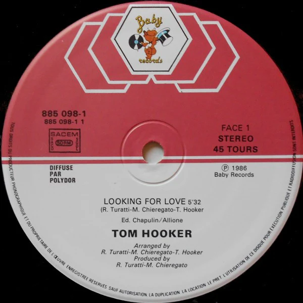 Tom Hooker – Looking For Love (VG+/VG+) – 12", FR 1986 - Image 3