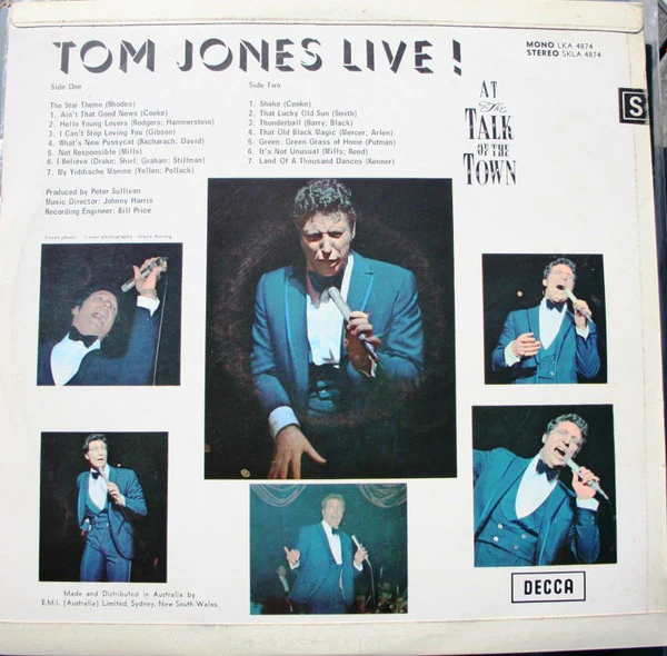 Tom Jones – Tom Jones Live! At The Talk Of The Town (VG/VG+) – LP, AU 1969 - Image 2