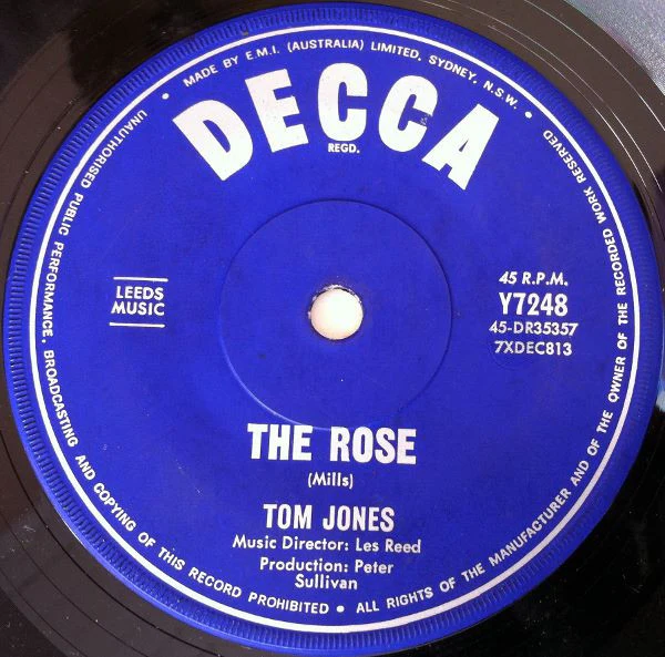 Tom Jones – What's New Pussycat? / The Rose (VG/Generic) – 7", AU 1965 - Image 2