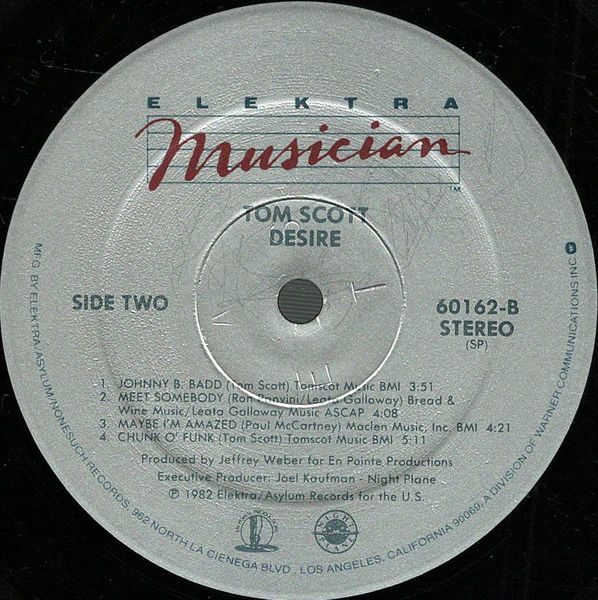Tom Scott – Desire (VG+/VG+) – LP, US 1982 - Image 4