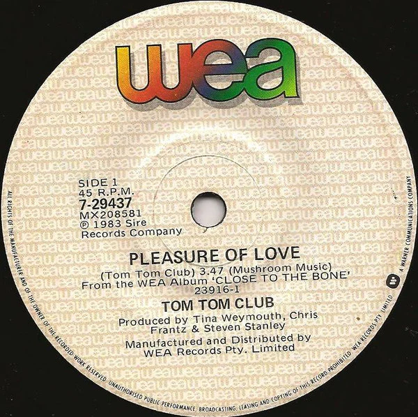 Tom Tom Club – Pleasure Of Love (VG+/Generic) – 7", AU 1983 - Image 2