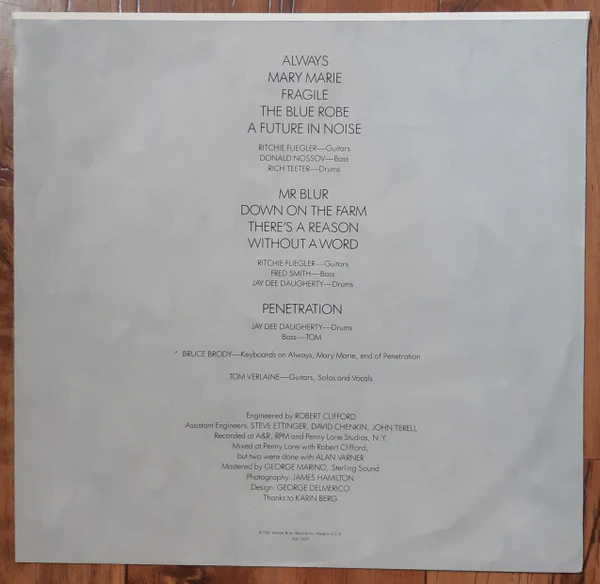 Tom Verlaine – Dreamtime (VG+/VG+) – LP, AU 1981 - Image 5