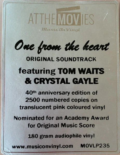 Tom Waits, Crystal Gayle – One From The Heart (The Original Motion Picture Soundtrack Of Francis Coppola's Movie) (E/E) – LP, EU 2022 - Image 6