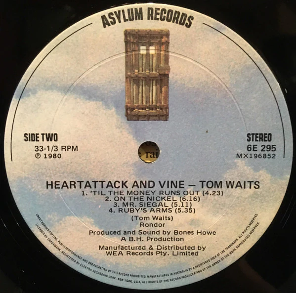 Tom Waits – Heartattack And Vine (VG+/VG+) – LP, AU 1980 - Image 4