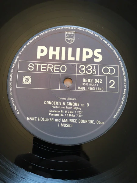 Tomaso Albinoni, I Musici – 4 Concerti Per 2 Oboi Op. 9 (VG/VG+) – LP, NL - Image 4