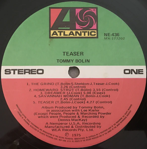 Tommy Bolin – Teaser (VG/VG+) – LP, AU 1975 - Image 3