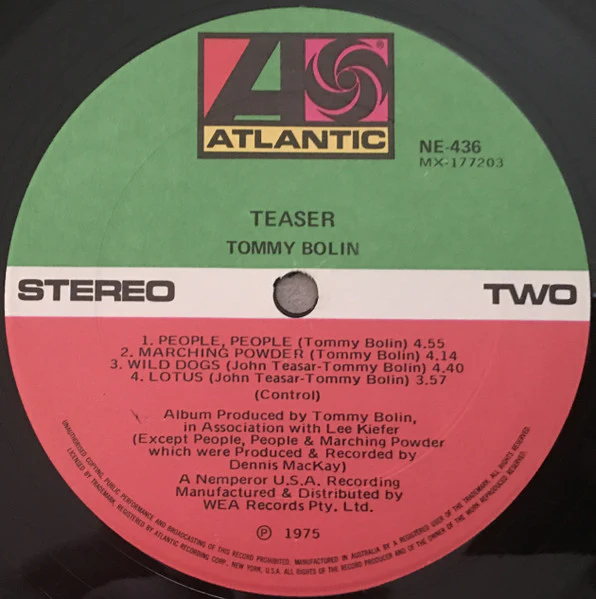 Tommy Bolin – Teaser (VG/VG+) – LP, AU 1975 - Image 4