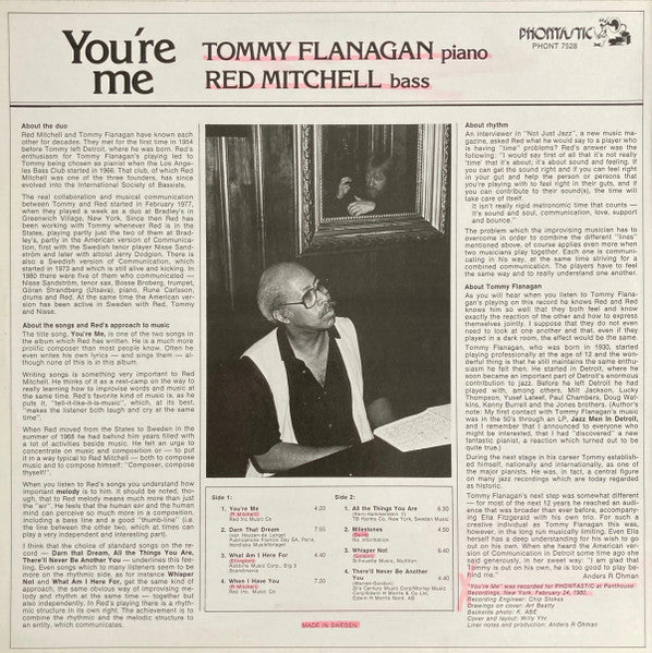 Tommy Flanagan, Red Mitchell – You're Me (VG+/VG+) – LP, SE 1980 - Image 2