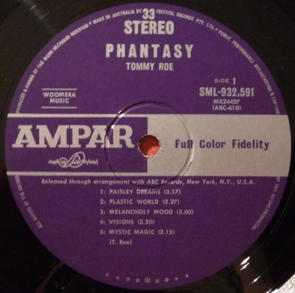 Tommy Roe – Phantasy (VG/VG+) – LP, AU 1967 - Image 3