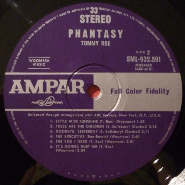 Tommy Roe – Phantasy (VG/VG+) – LP, AU 1967 - Image 4