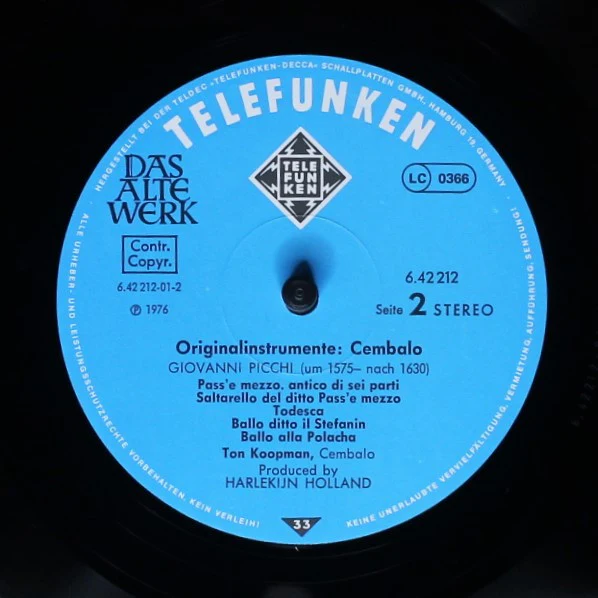 Ton Koopman – Cembalo • Harpsichord (E/E) – LP, DE 1976 - Image 4