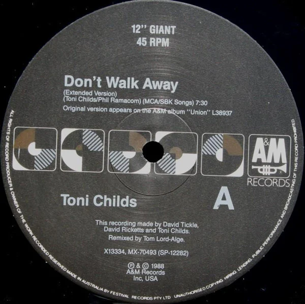 Toni Childs – Don't Walk Away (VG/VG+) – 12", AU 1988 - Image 3