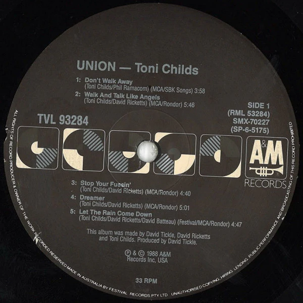 Toni Childs – Union (VG+/VG+) – LP, AU 1988 - Image 3