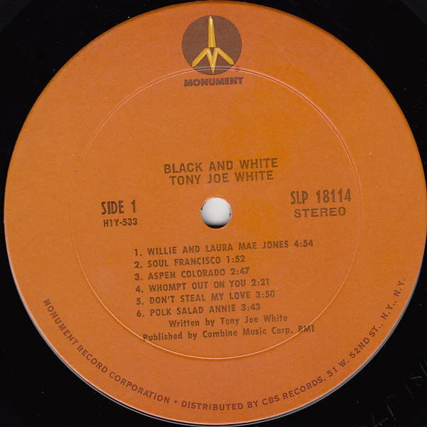Tony Joe White – Black And White (VG/VG) – LP, US 1971 - Image 3