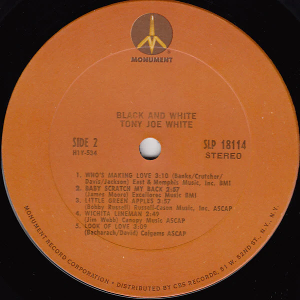 Tony Joe White – Black And White (VG/VG) – LP, US 1971 - Image 4