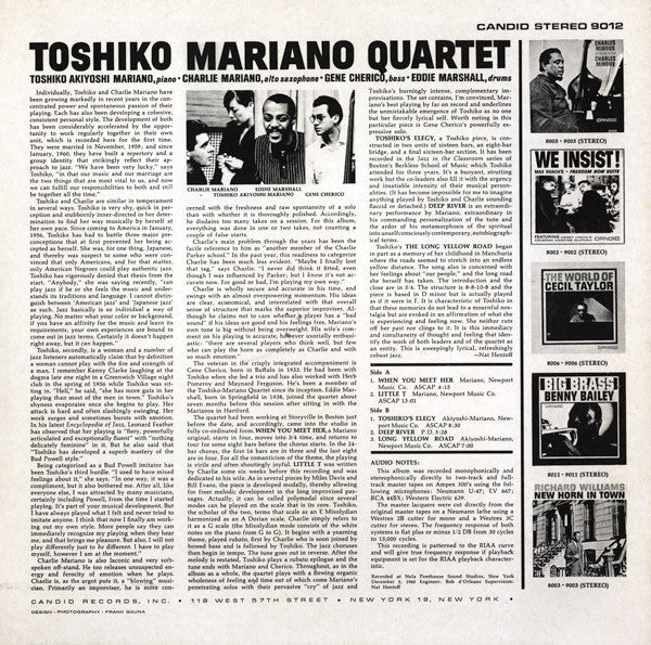 Toshiko Mariano Quartet – Toshiko Mariano Quartet (VG+/VG+) – LP, EU 1985 - Image 2