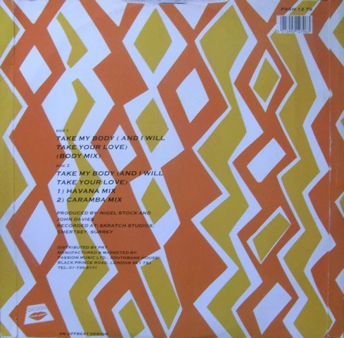 Tracy Ackerman – Take My Body (And I Will Take Your Love) (VG/VG+) – 12", UK 1987 - Image 2