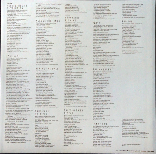 Tracy Chapman – Tracy Chapman (VG/VG+) – LP, AU 1988 - Image 8