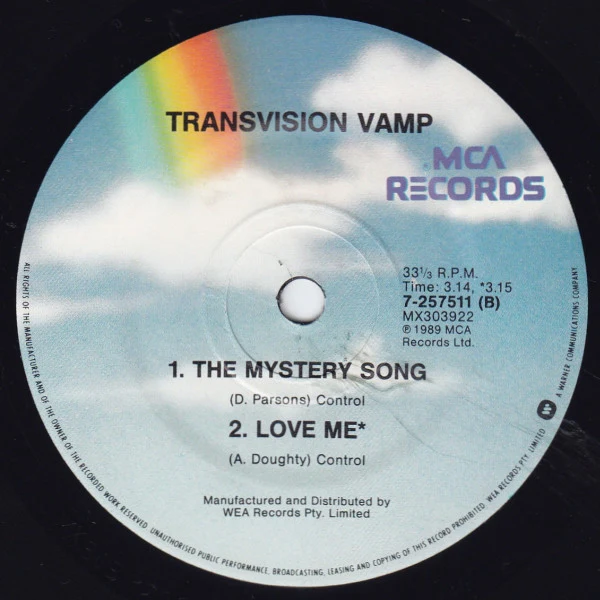 Transvision Vamp – The Only One (VG+/VG+) – 7", AU 1989 - Image 4