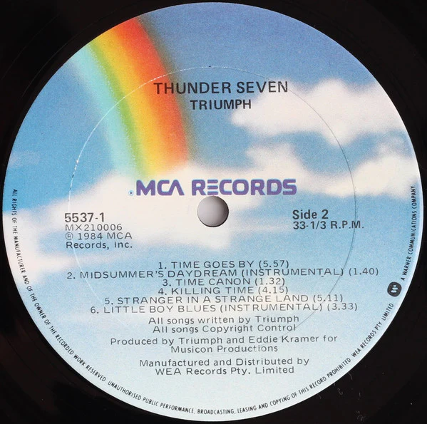 Triumph – Thunder Seven (VG+/VG+) – LP, AU 1984 - Image 4
