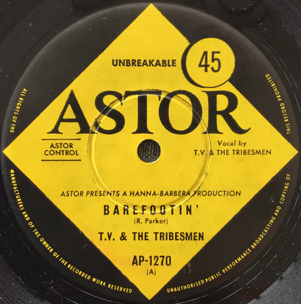 T.V. & The Tribesmen – Barefootin' (VG+/Generic) – 7", AU 1966