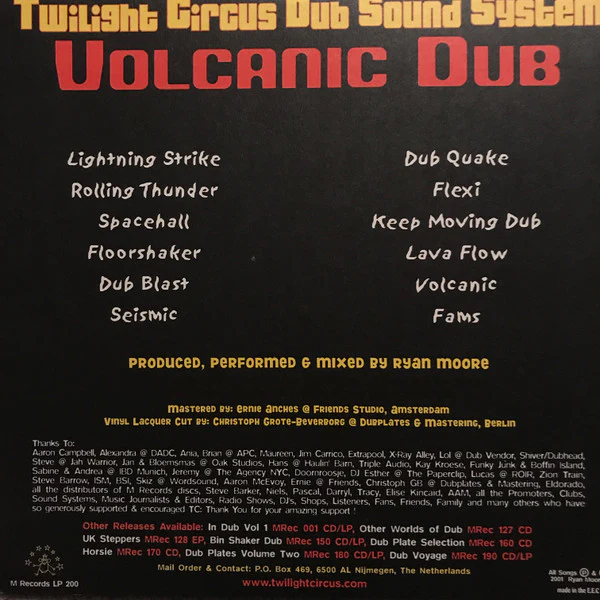 Twilight Circus Dub Sound System – Volcanic Dub (VG/VG+) – LP, NL 2001 - Image 2
