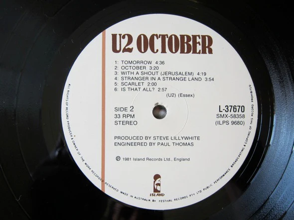 U2 – October (VG+/VG+) – LP, AU 1981 - Image 6